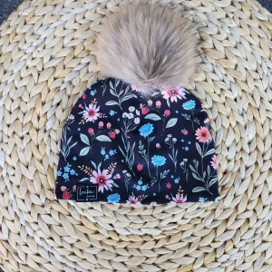 Tuque fleurie - SUR COMMANDE