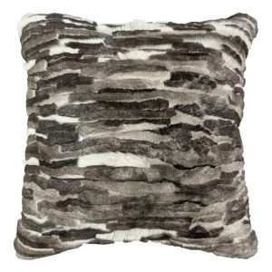 Coussin Fourrure Carré Patchwork