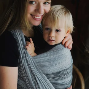 Écharpe de portage LITTLE FROG Tencel™ Silver Path – respirante dès la naissance