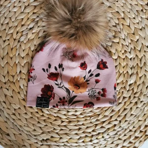 Tuque fleurie en coton - SUR COMMANDE