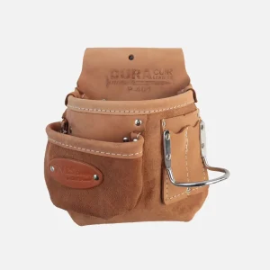 Sac à outils en cuir – 2 poches avec porte-marteau gaucher