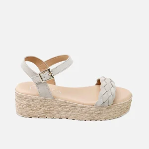 Sandalias cuña serraje trenzado papanatas | Eli 1957
