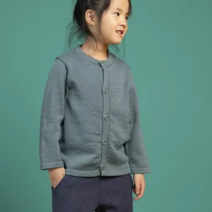 Cardigan tricoté enfant DISANA en laine mérinos biologique (5-6 ans)